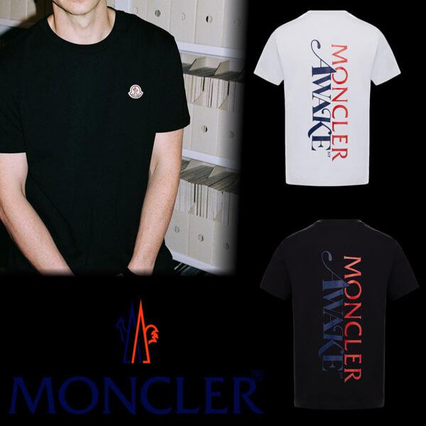 20AW MONCLER 偽物 Tシャツ* Awake コラボ ロゴ Tシャツ 2色 0928C70910V8141